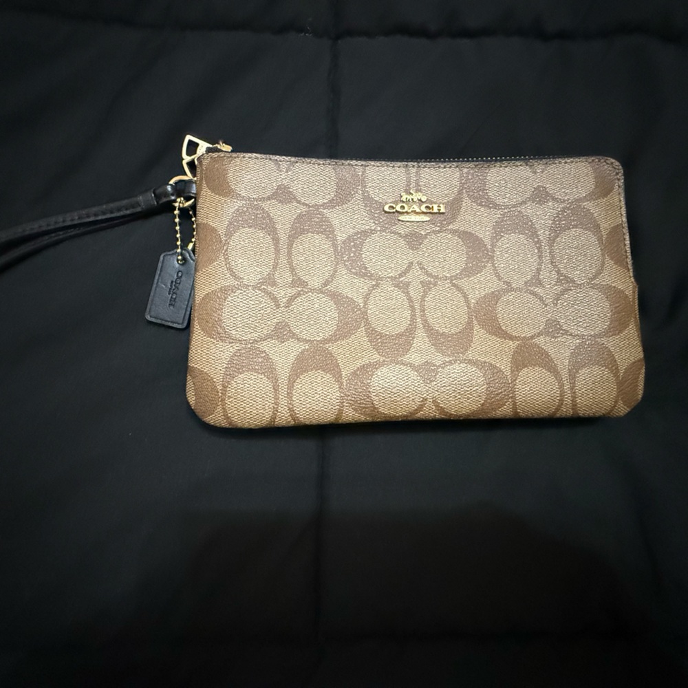 Coach Brown Wristlet Wallet